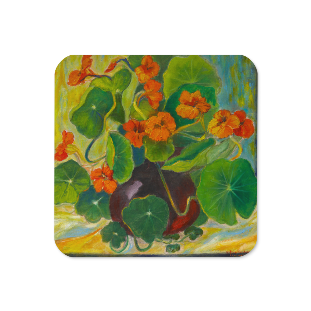 Nasturciums - Cork-back coaster