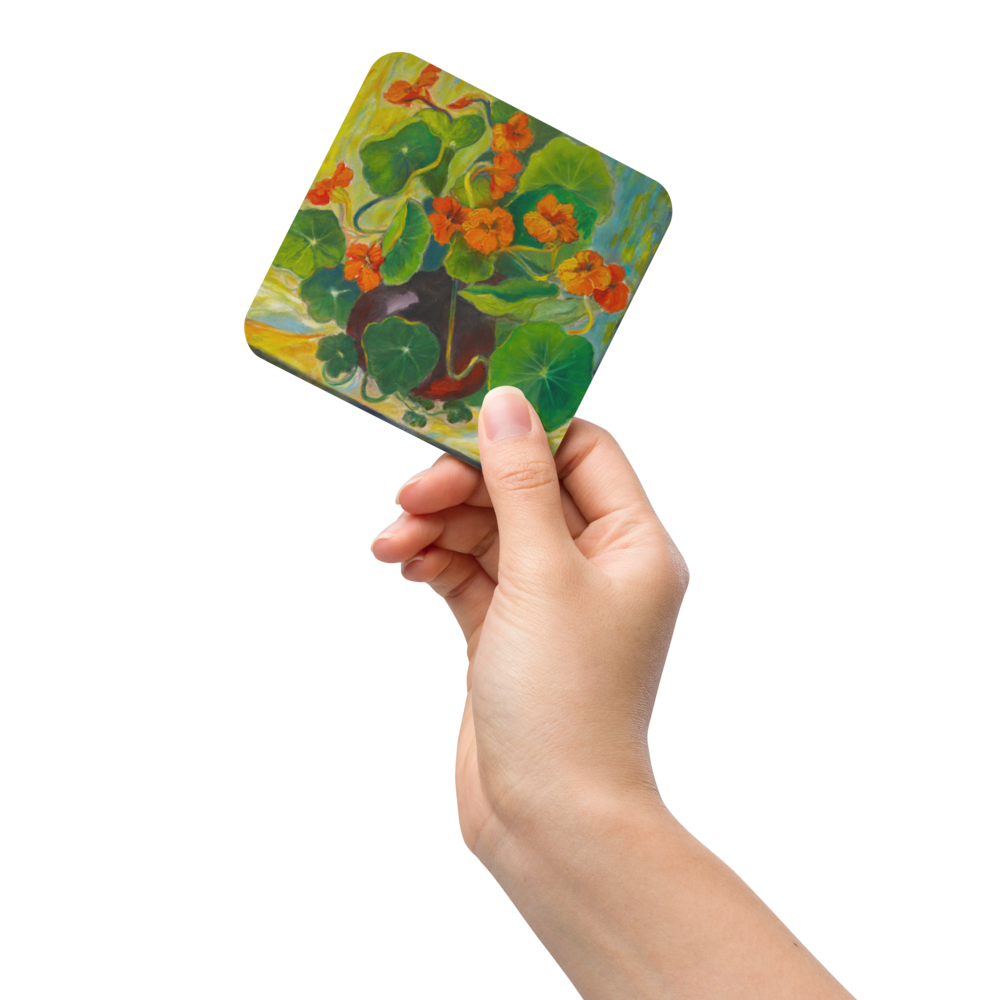 Nasturciums - Cork-back coaster