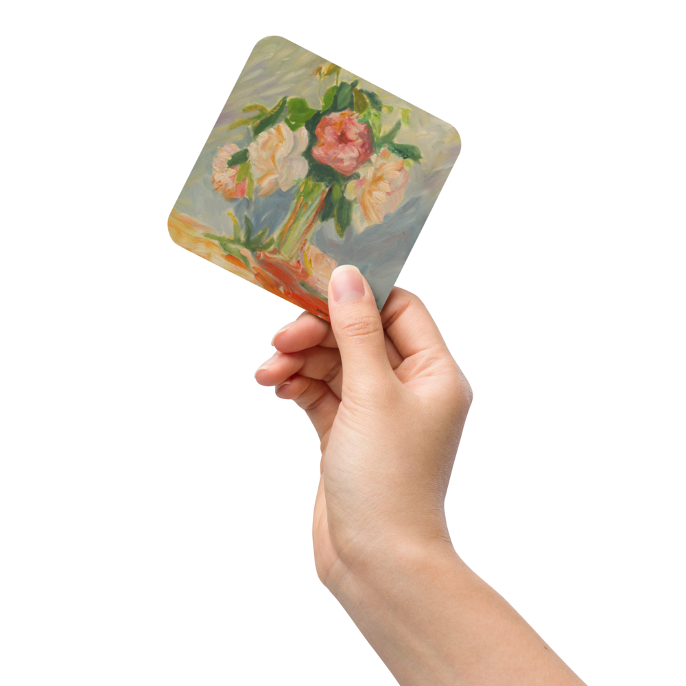 Still Life of Roses - Cork-back coaster