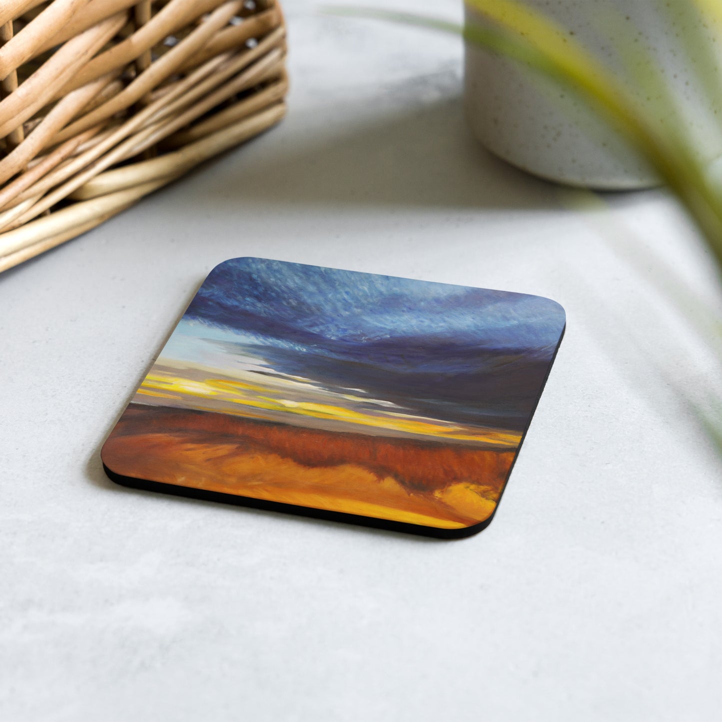 Sand Dunes at Sunset - Cork-back coaster