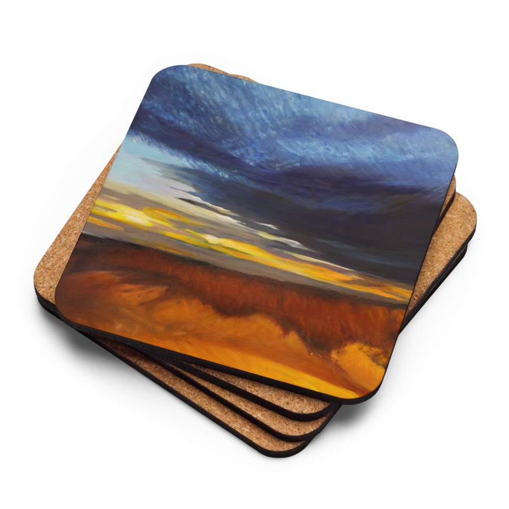 Sand Dunes at Sunset - Cork-back coaster