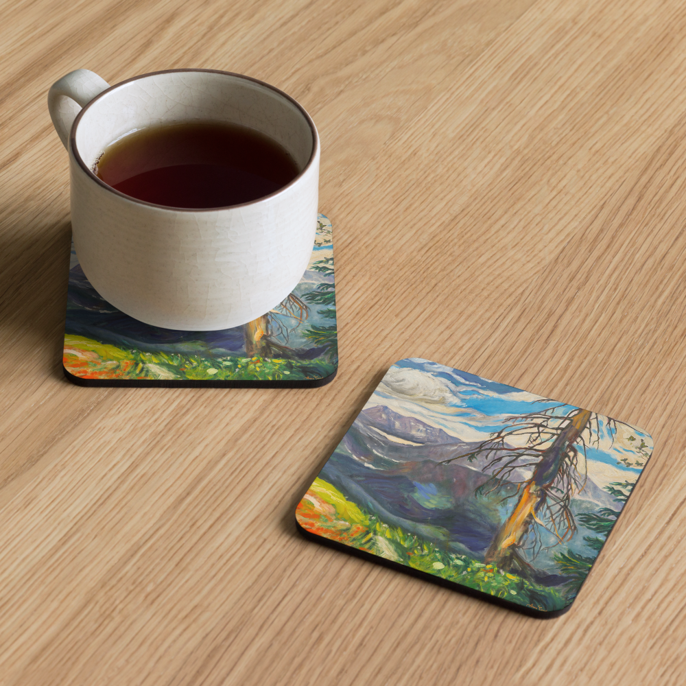 Rocky Mountains - Cork-back coaster