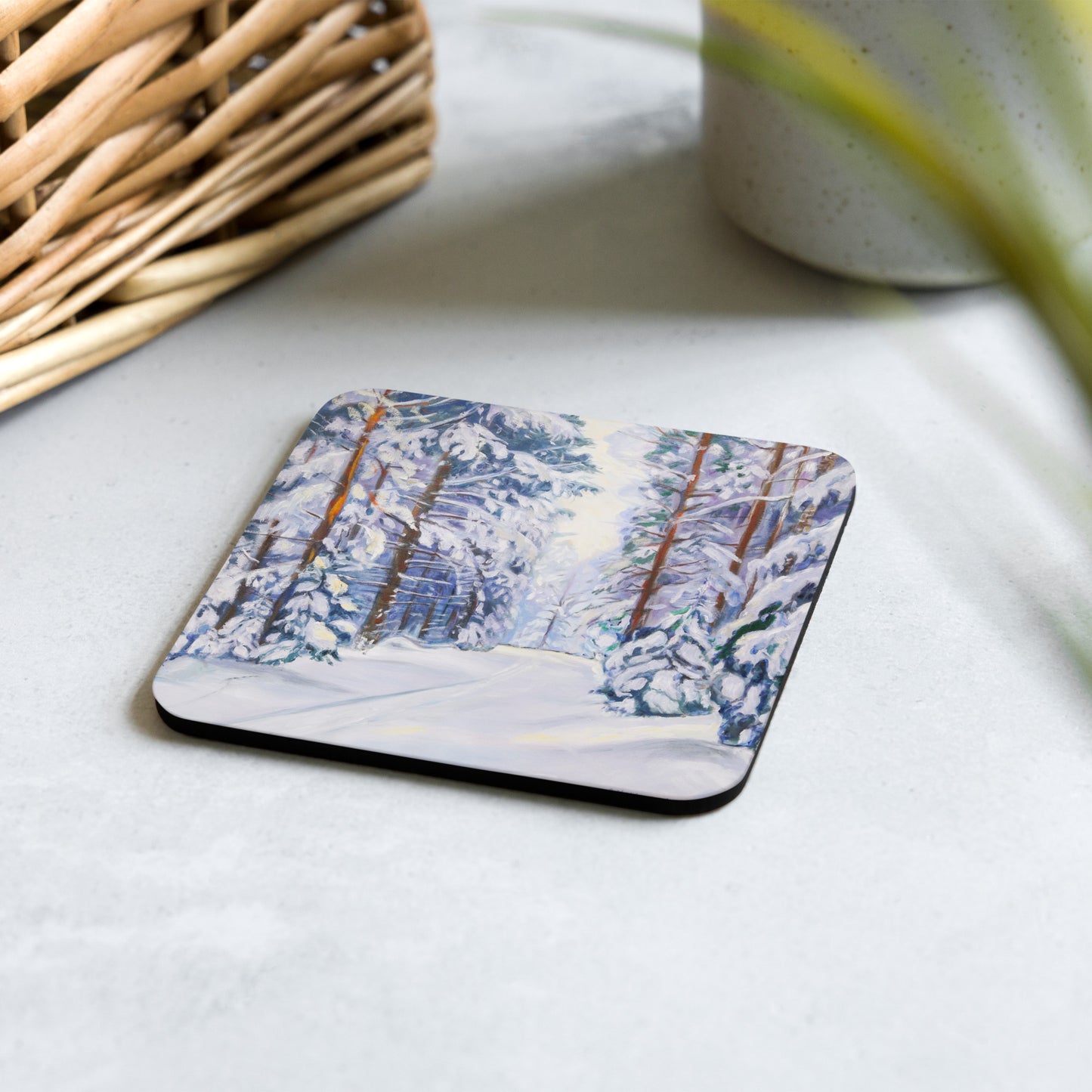 Winter Scene - Cork-back coaster