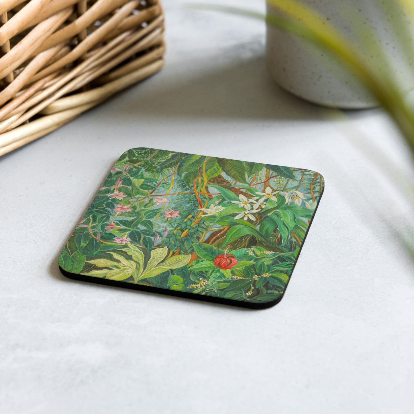 Tropical Bloom - Cork-back coaster