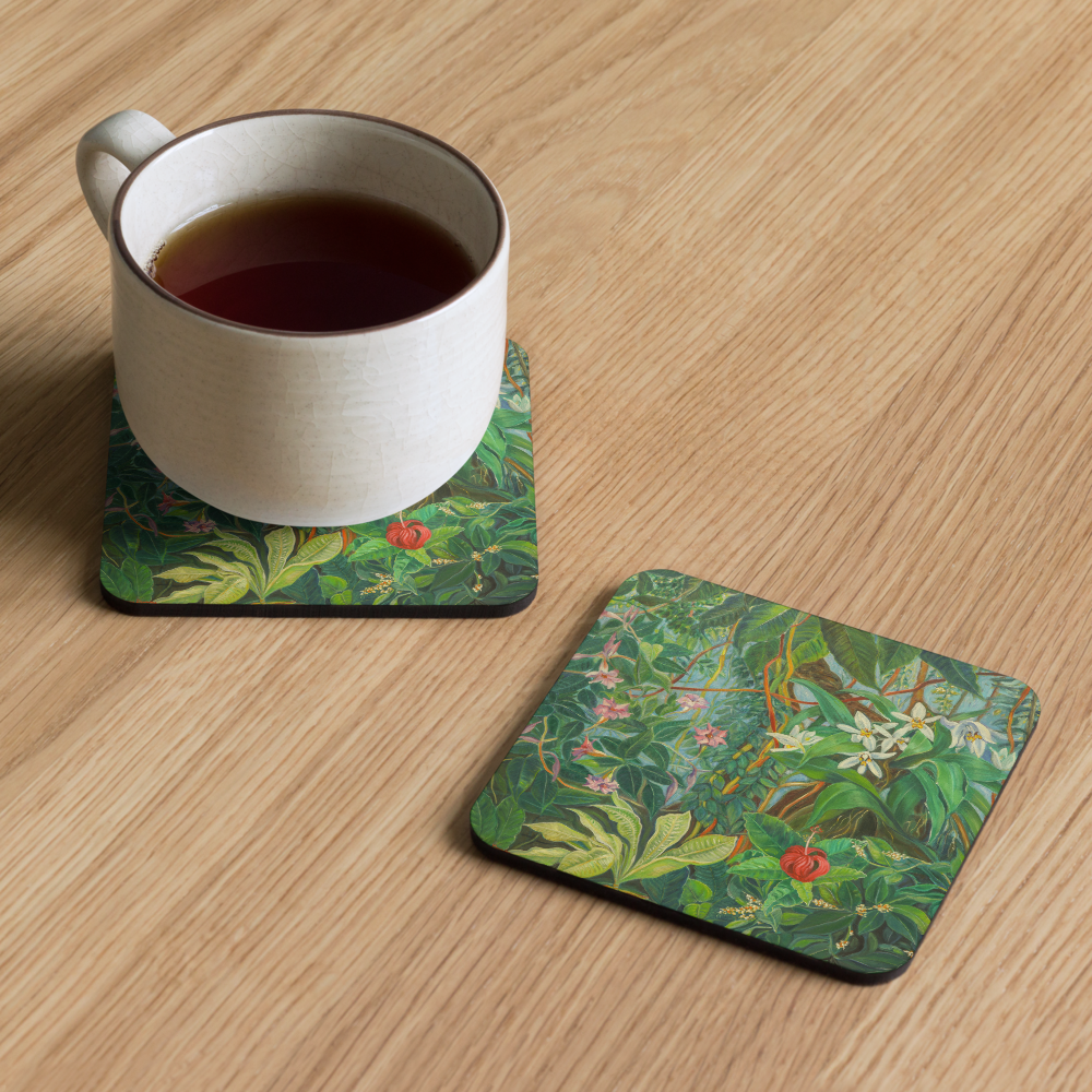 Tropical Bloom - Cork-back coaster