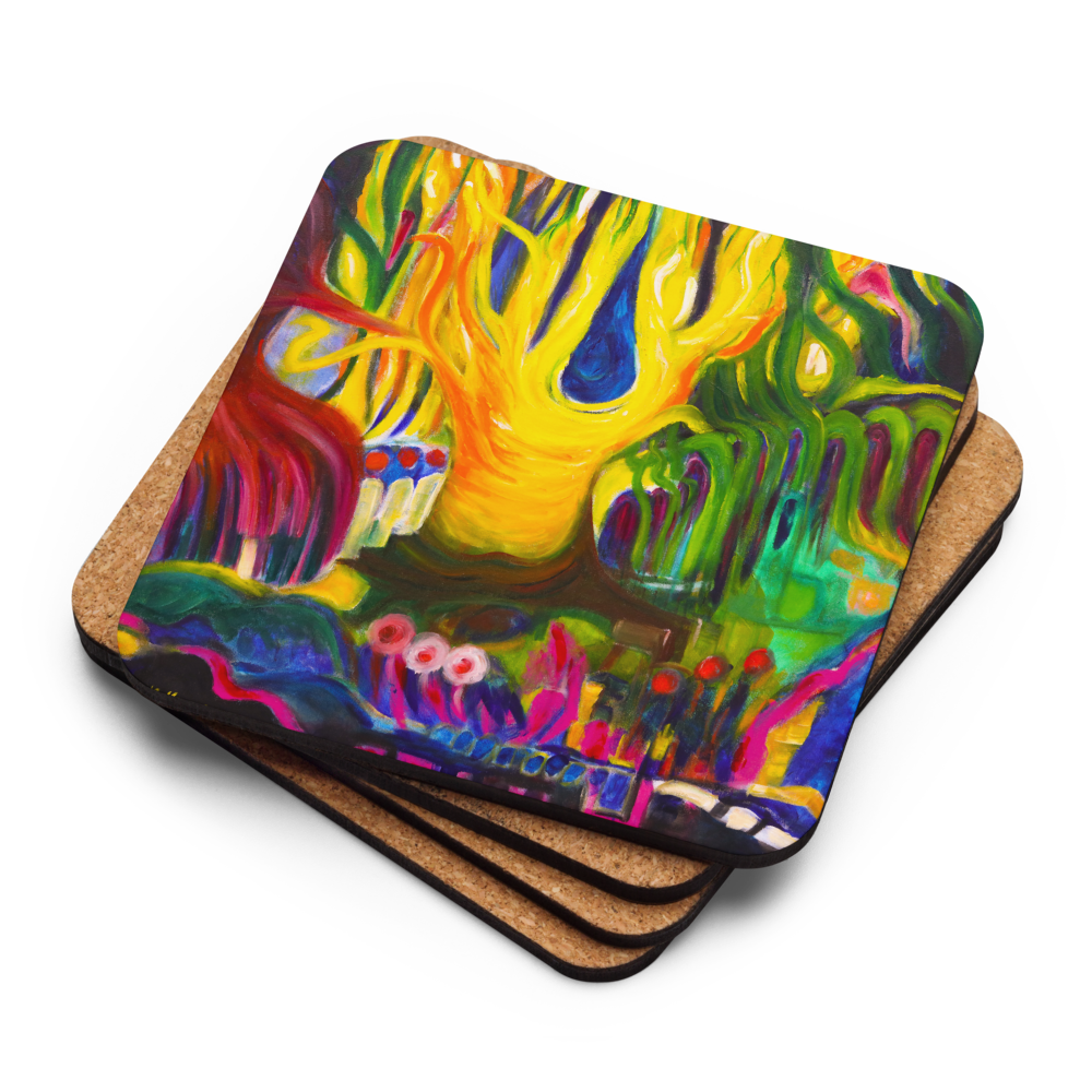 Tree of Light - Cork-back coaster