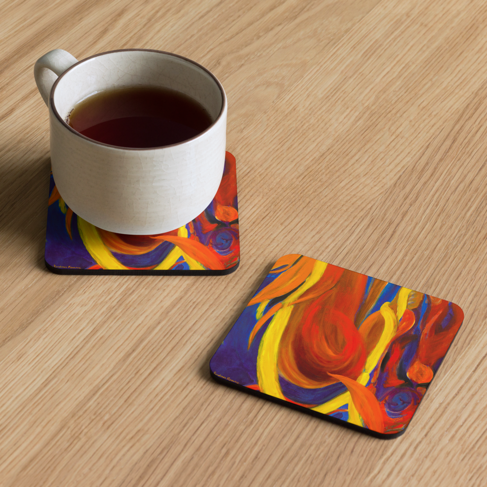 Red Forest - Cork-back coaster