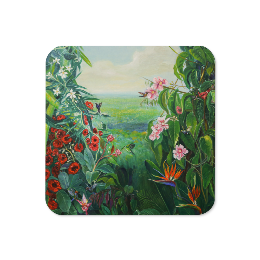 Hummingbird's Paradise - Cork-back coaster