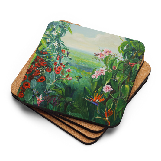 Hummingbird's Paradise - Cork-back coaster