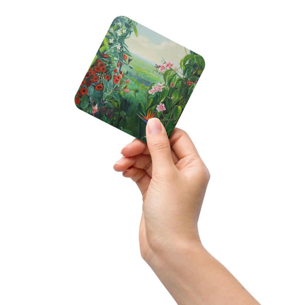 Hummingbird's Paradise - Cork-back coaster