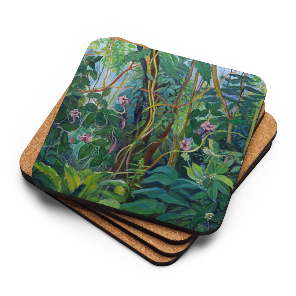 Flowers' Dialogue - Cork-back coaster
