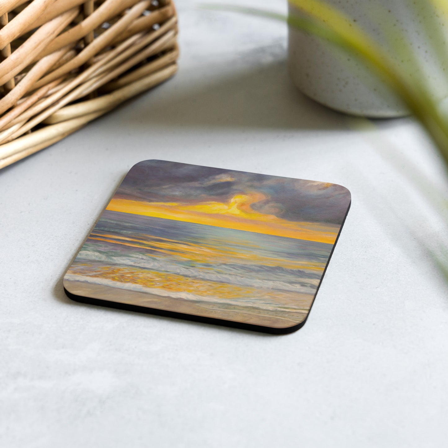 Sunset in Clearwater - Cork-back coaster