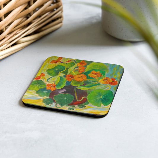 Nasturciums - Cork-back coaster