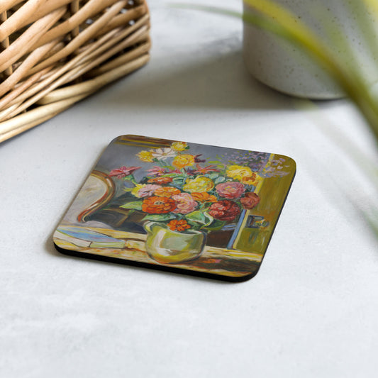 Bouquet of Flowers 3 - Cork-back coaster
