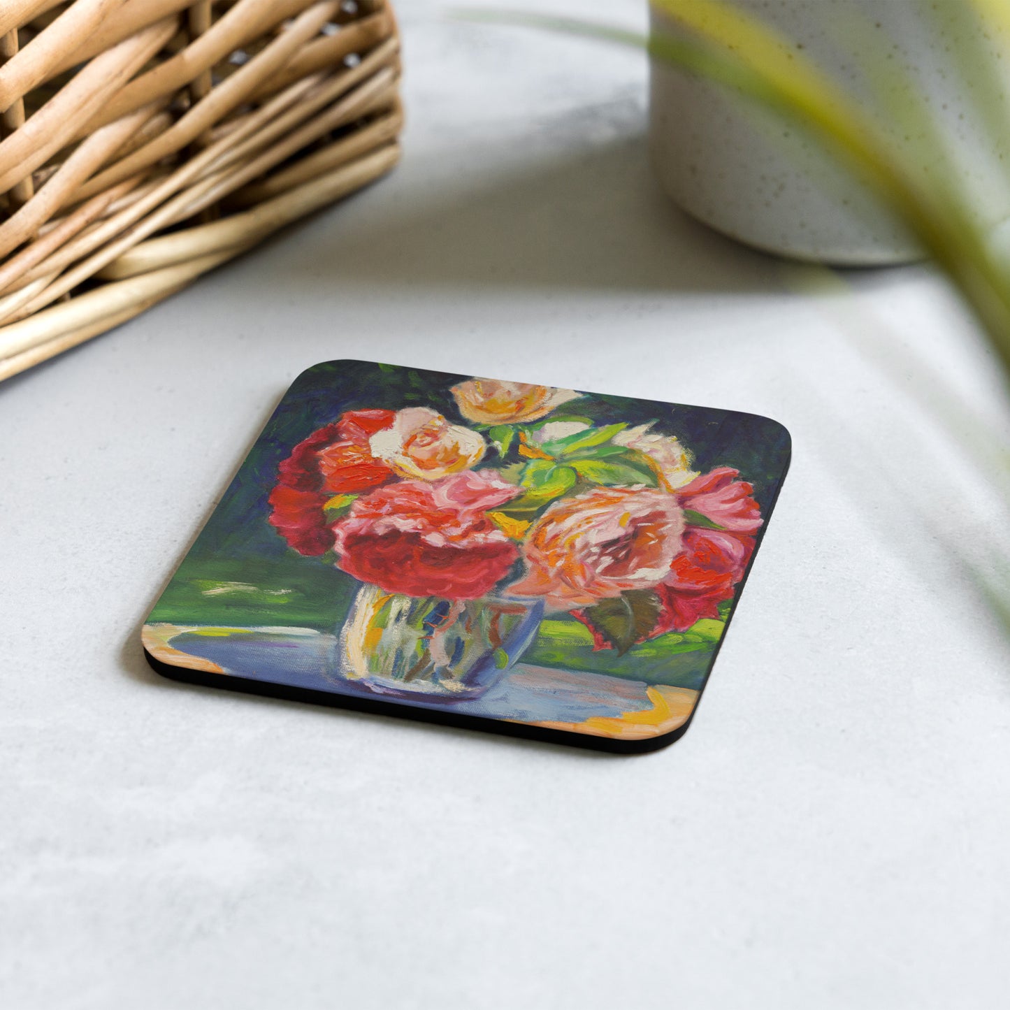 Bouquet of Flowers 4 - Cork-back coaster