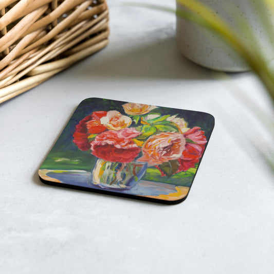 Bouquet of Flowers 4 - Cork-back coaster