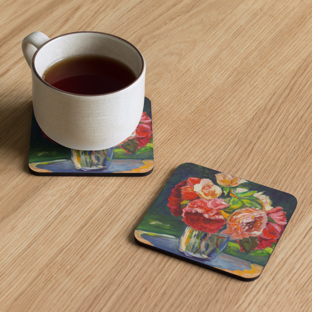 Bouquet of Flowers 4 - Cork-back coaster