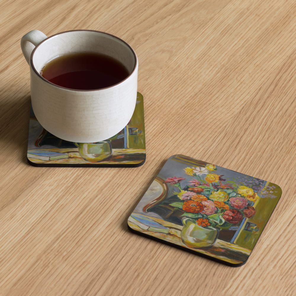 Bouquet of Flowers 3 - Cork-back coaster