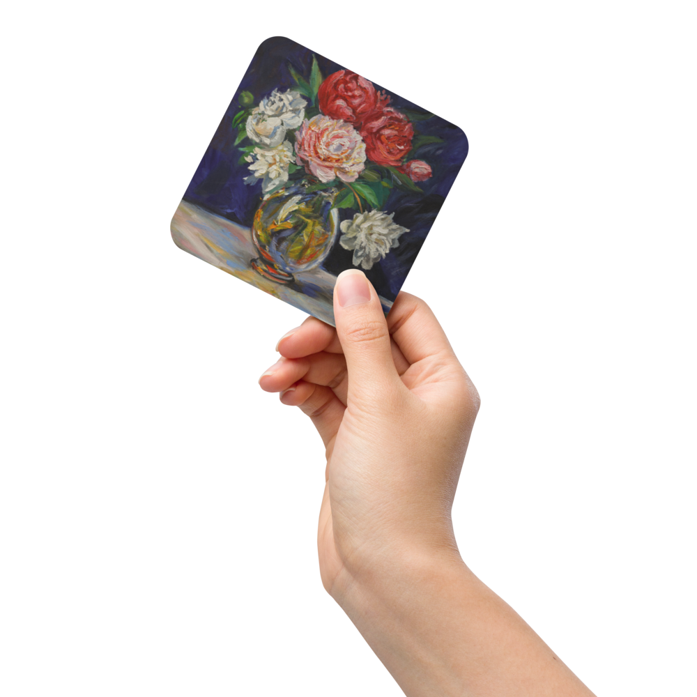 Bouquet of Peonies - Cork-back coaster