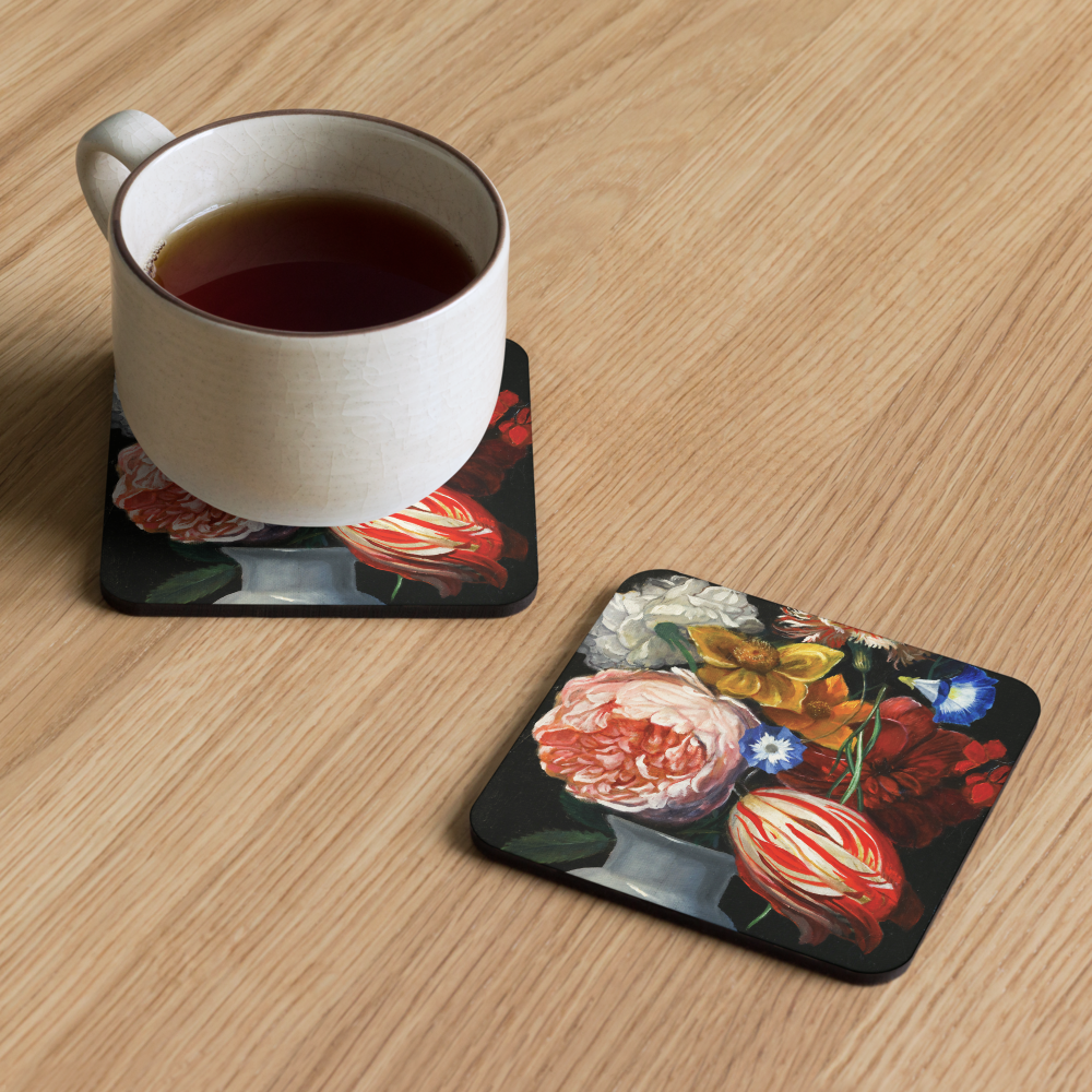 Flowers - Cork-back coaster