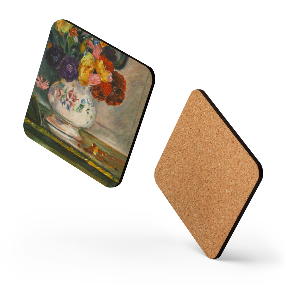 Flowers in vase - Cork-back coaster