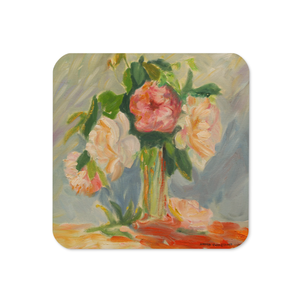 Still Life of Roses - Cork-back coaster