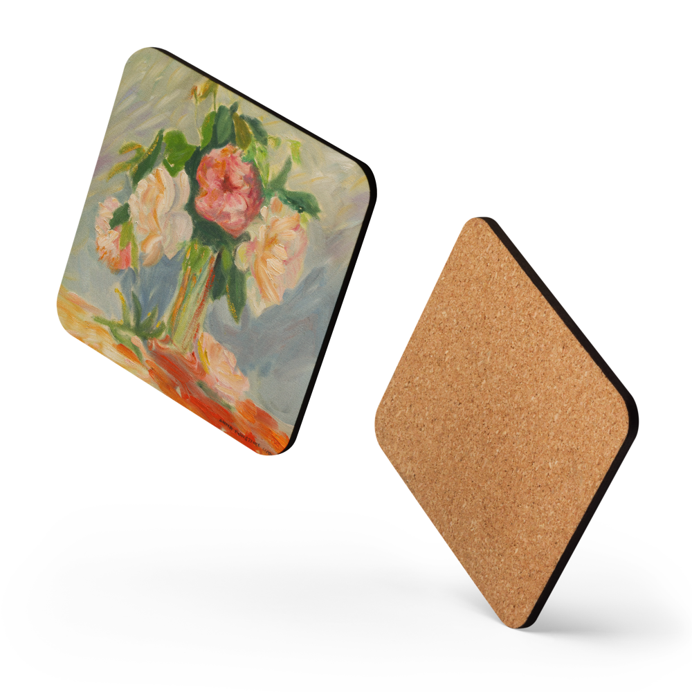 Still Life of Roses - Cork-back coaster