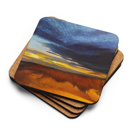 Sand Dunes at Sunset - Cork-back coaster