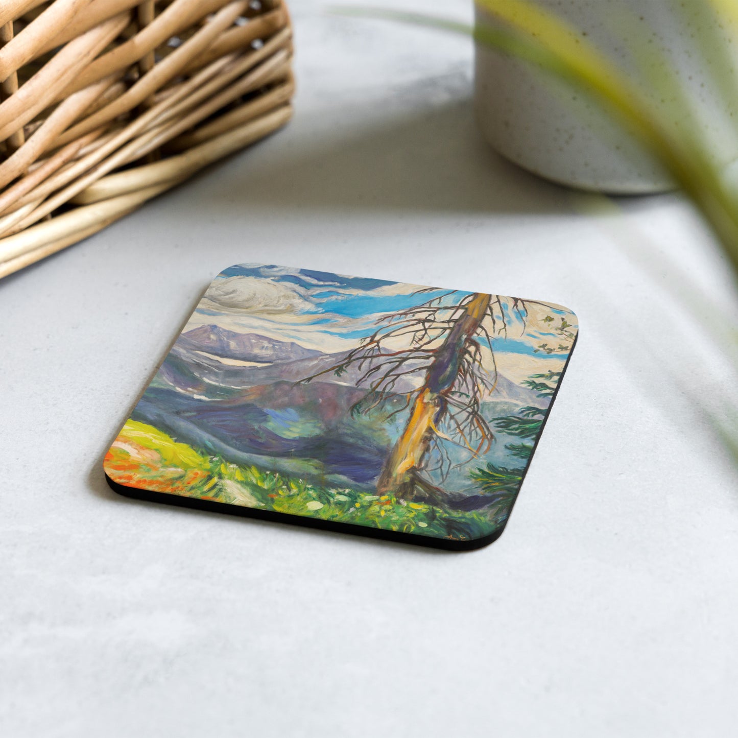 Rocky Mountains - Cork-back coaster