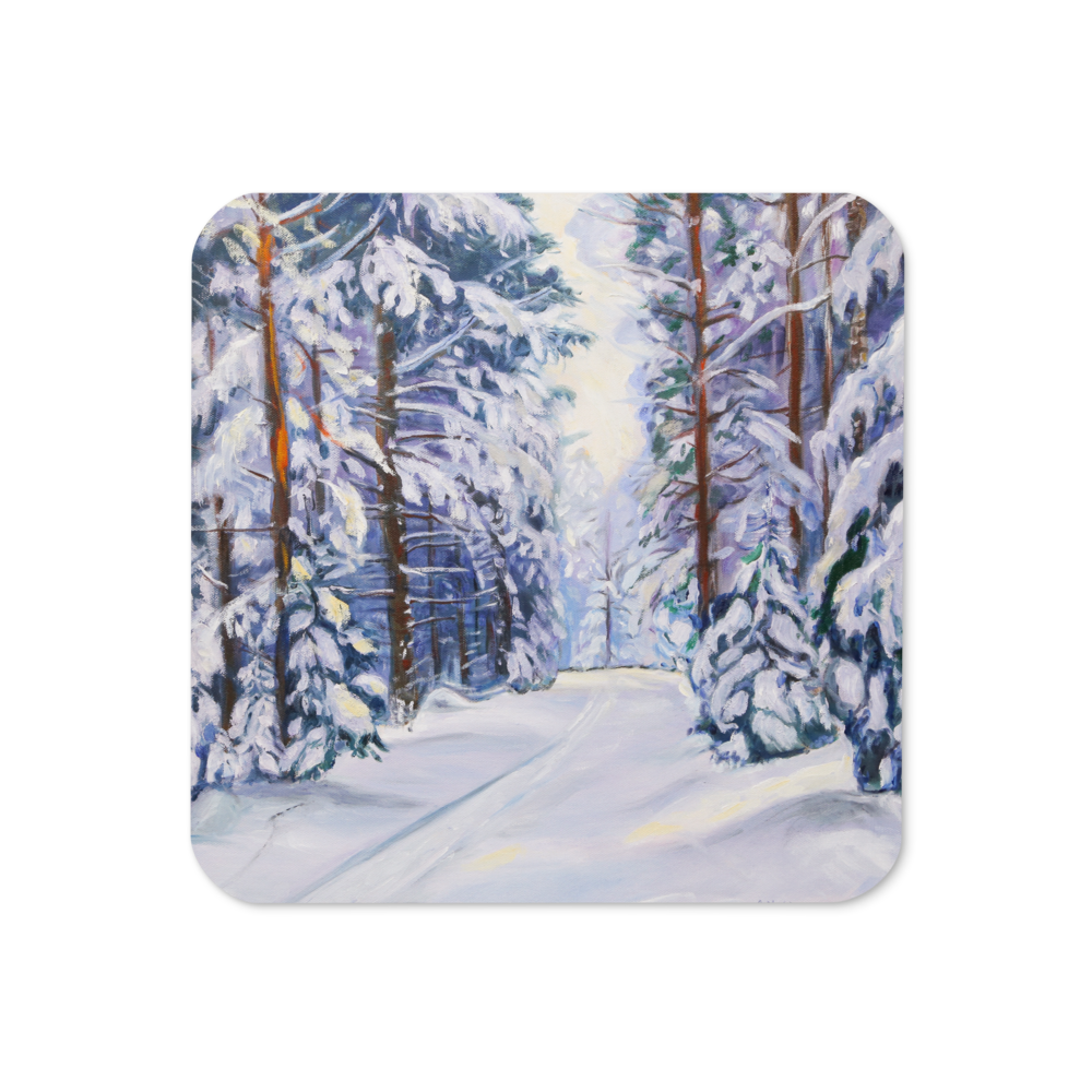 Winter Scene - Cork-back coaster