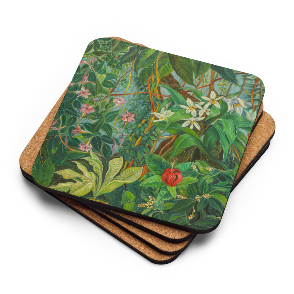 Tropical Bloom - Cork-back coaster