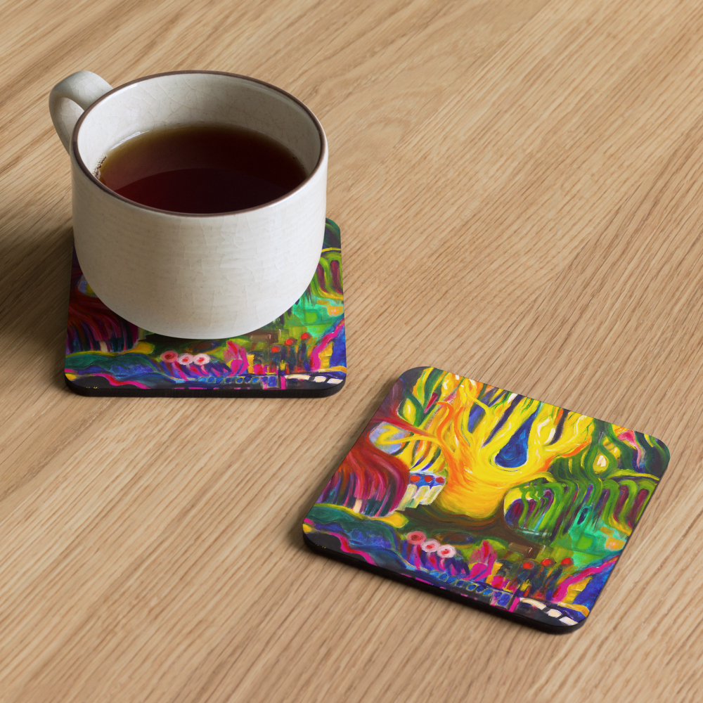 Tree of Light - Cork-back coaster