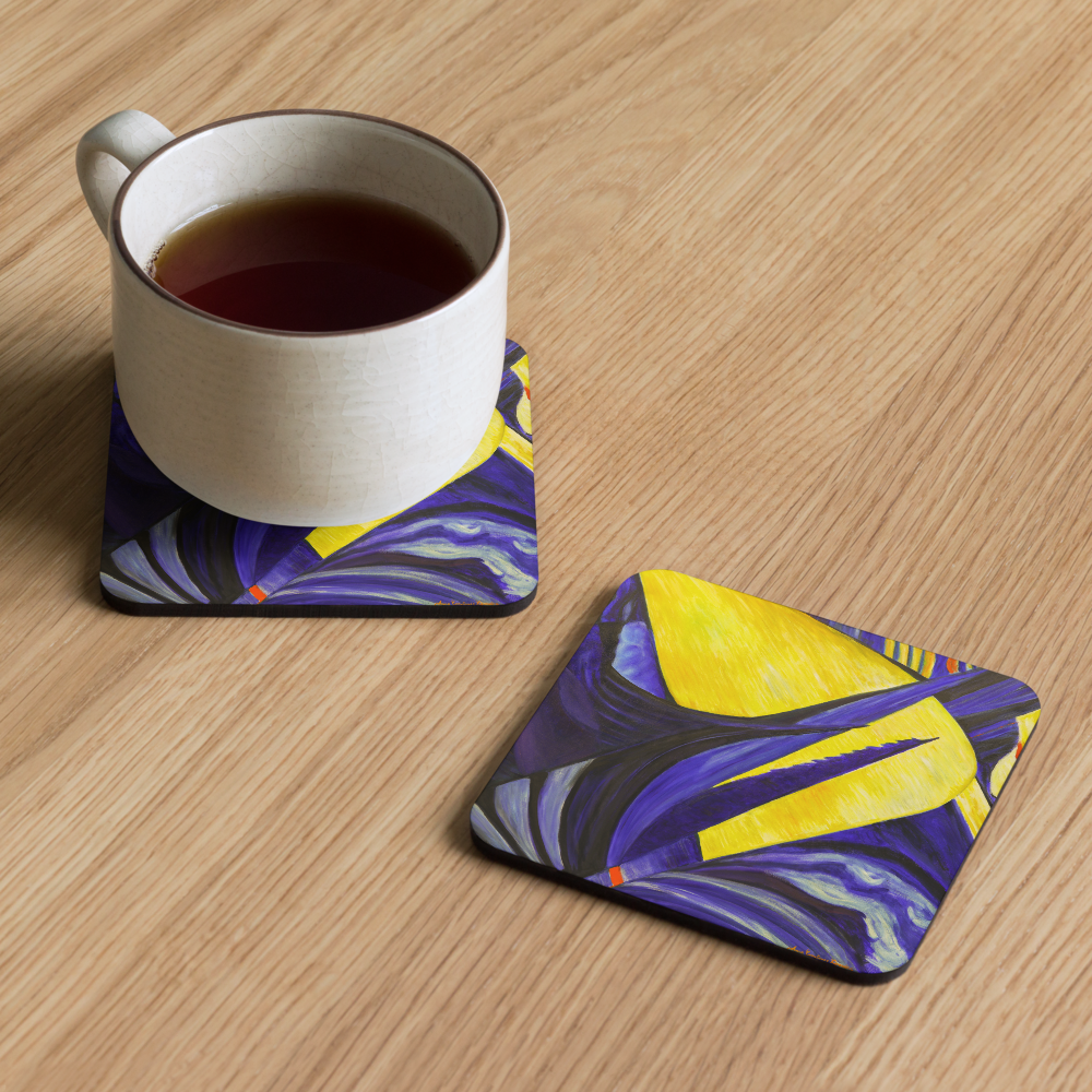 Streams of Time - Cork-back coaster