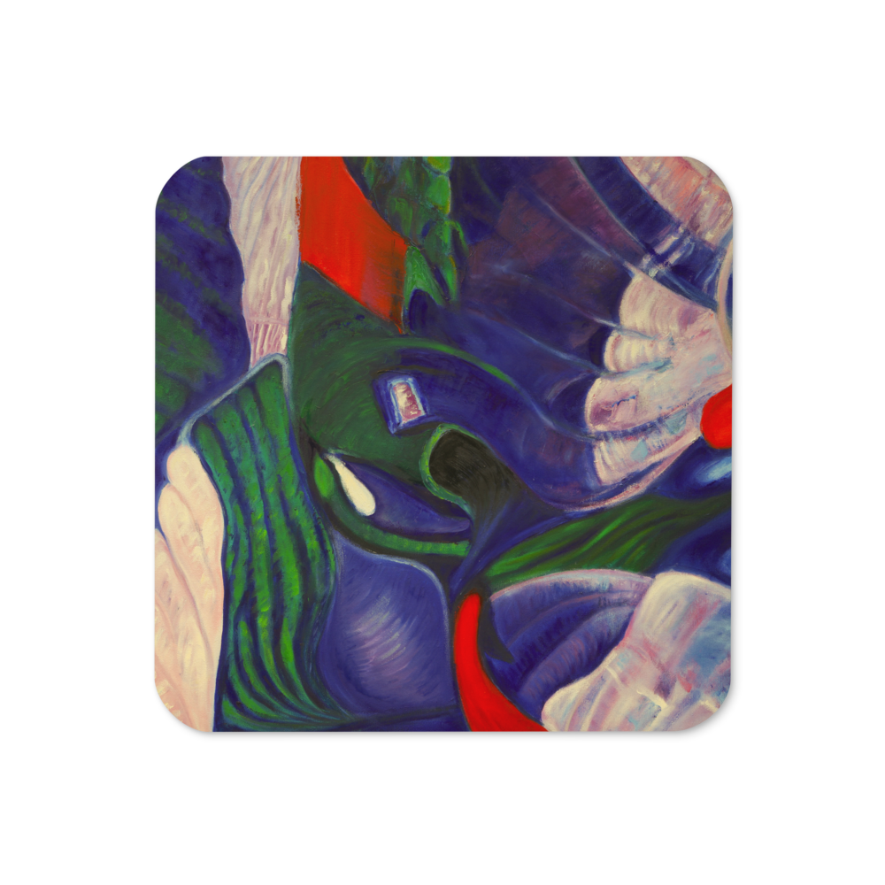 Blue Oscillation - Cork-back coaster