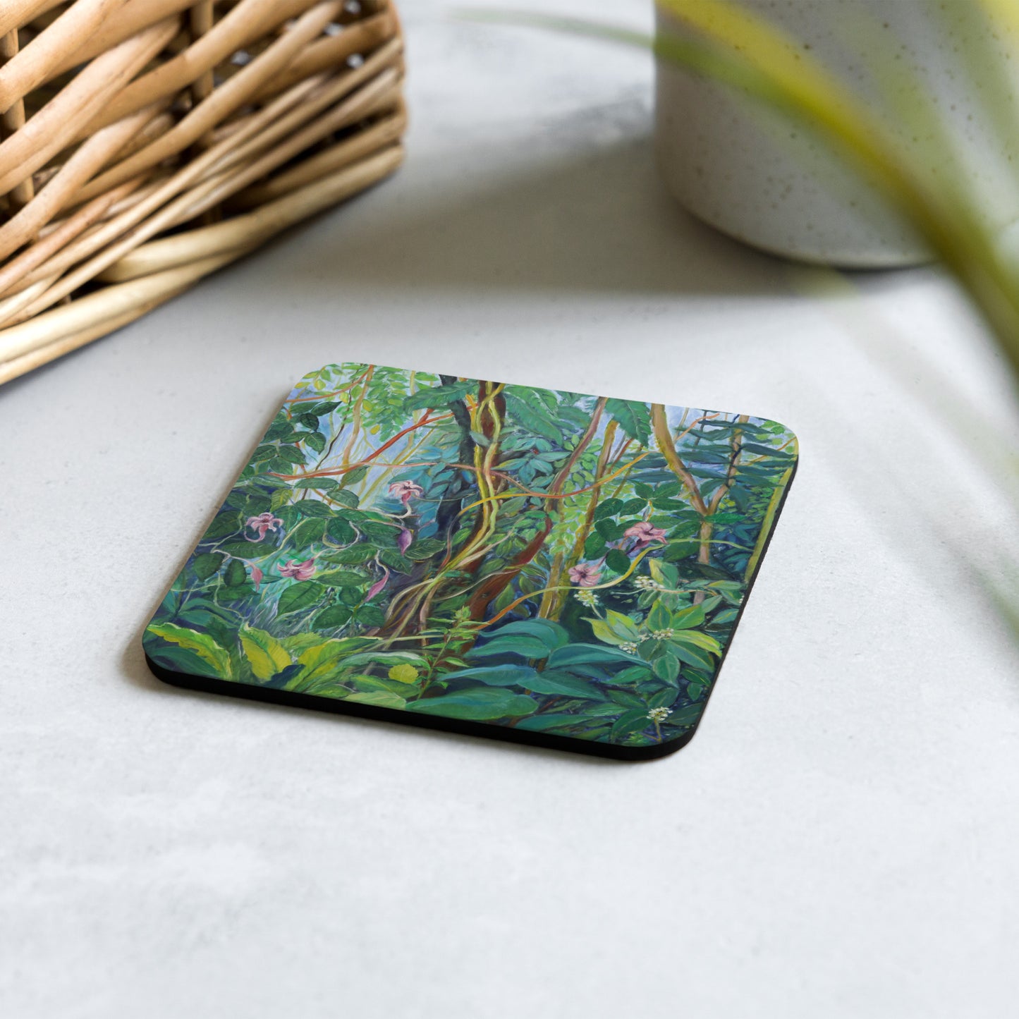 Flowers' Dialogue - Cork-back coaster