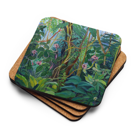 Flowers' Dialogue - Cork-back coaster