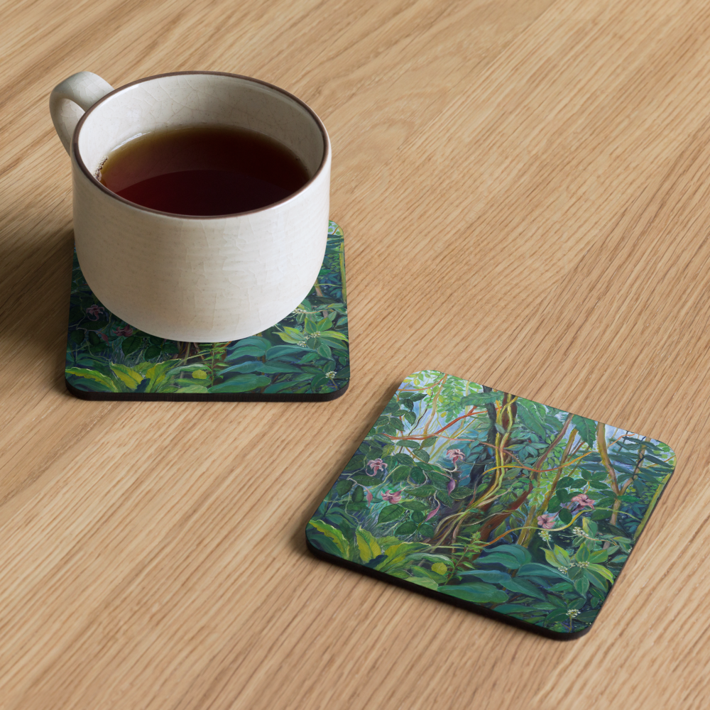 Flowers' Dialogue - Cork-back coaster