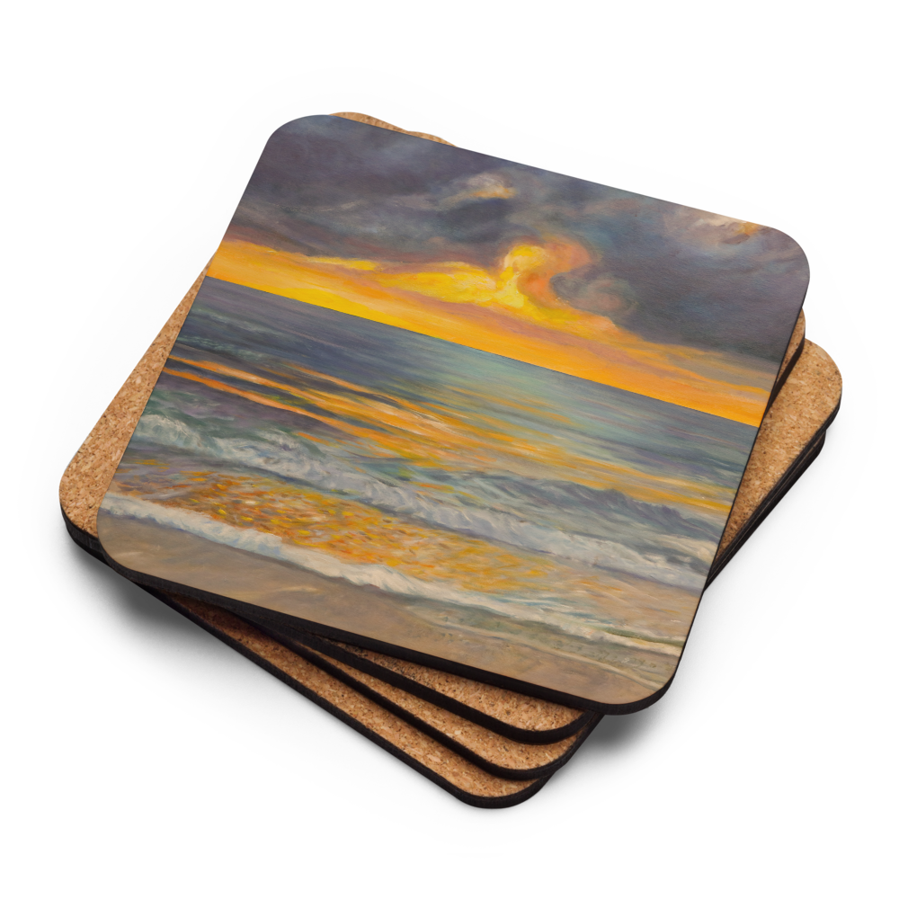 Sunset in Clearwater - Cork-back coaster