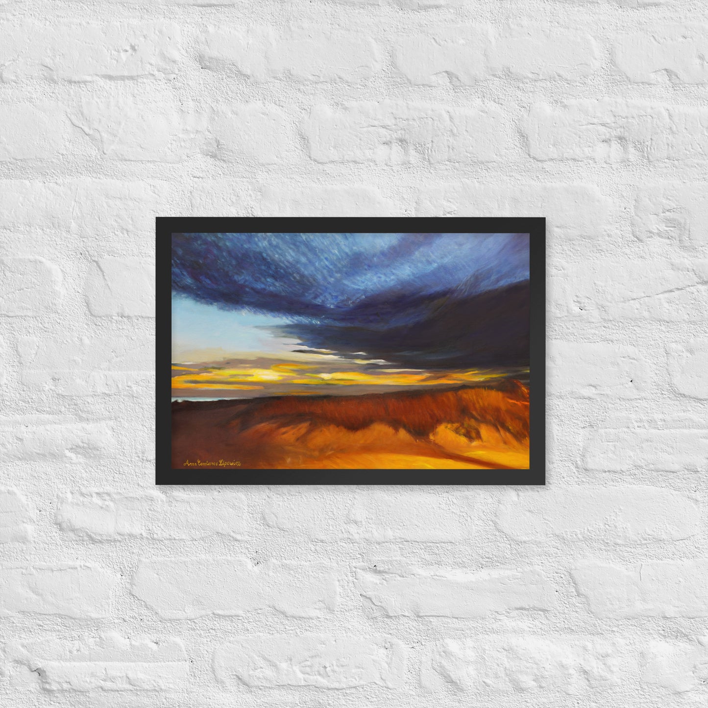 Sand Dunes at Sunset - Framed Matte Paper Poster
