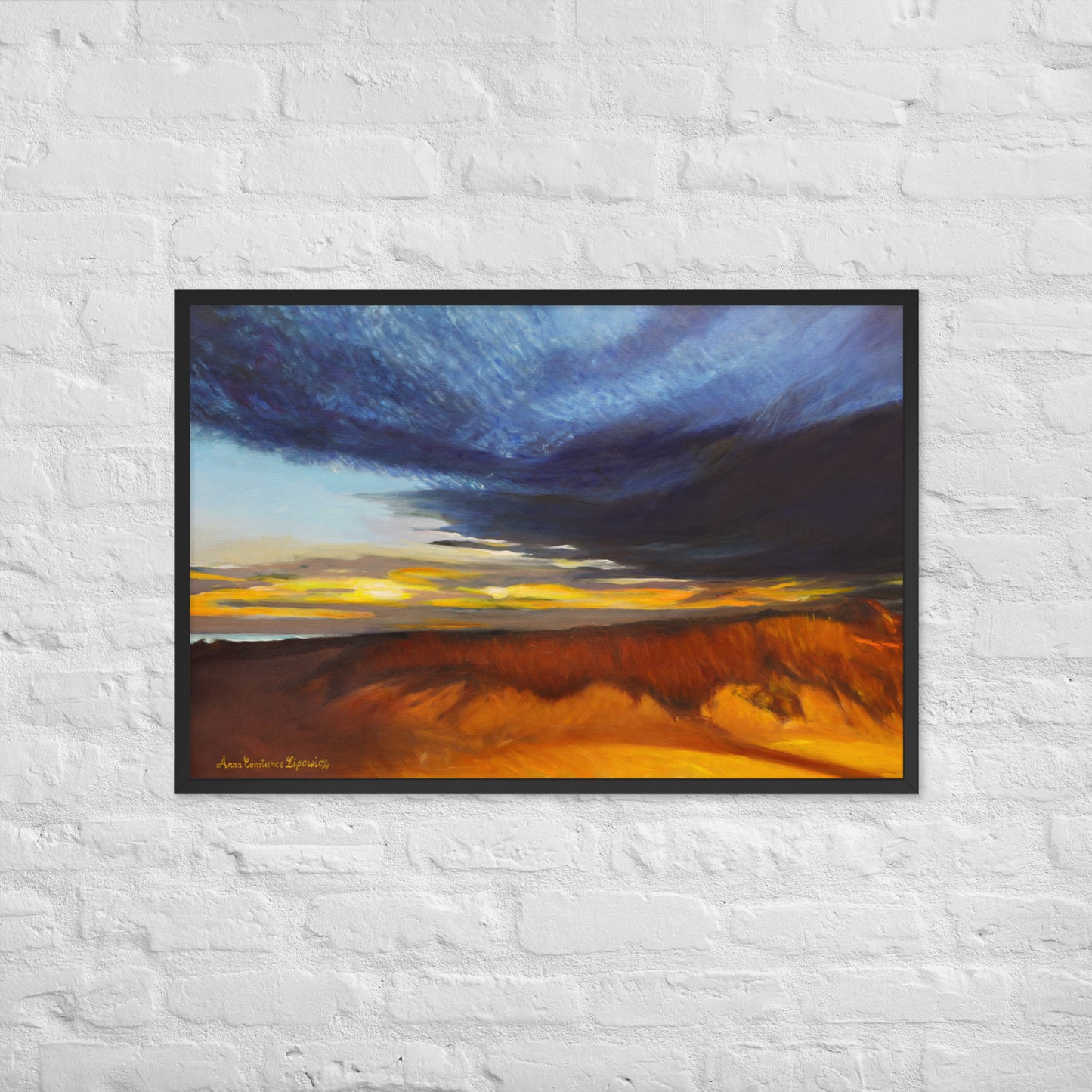 Sand Dunes at Sunset - Framed Matte Paper Poster