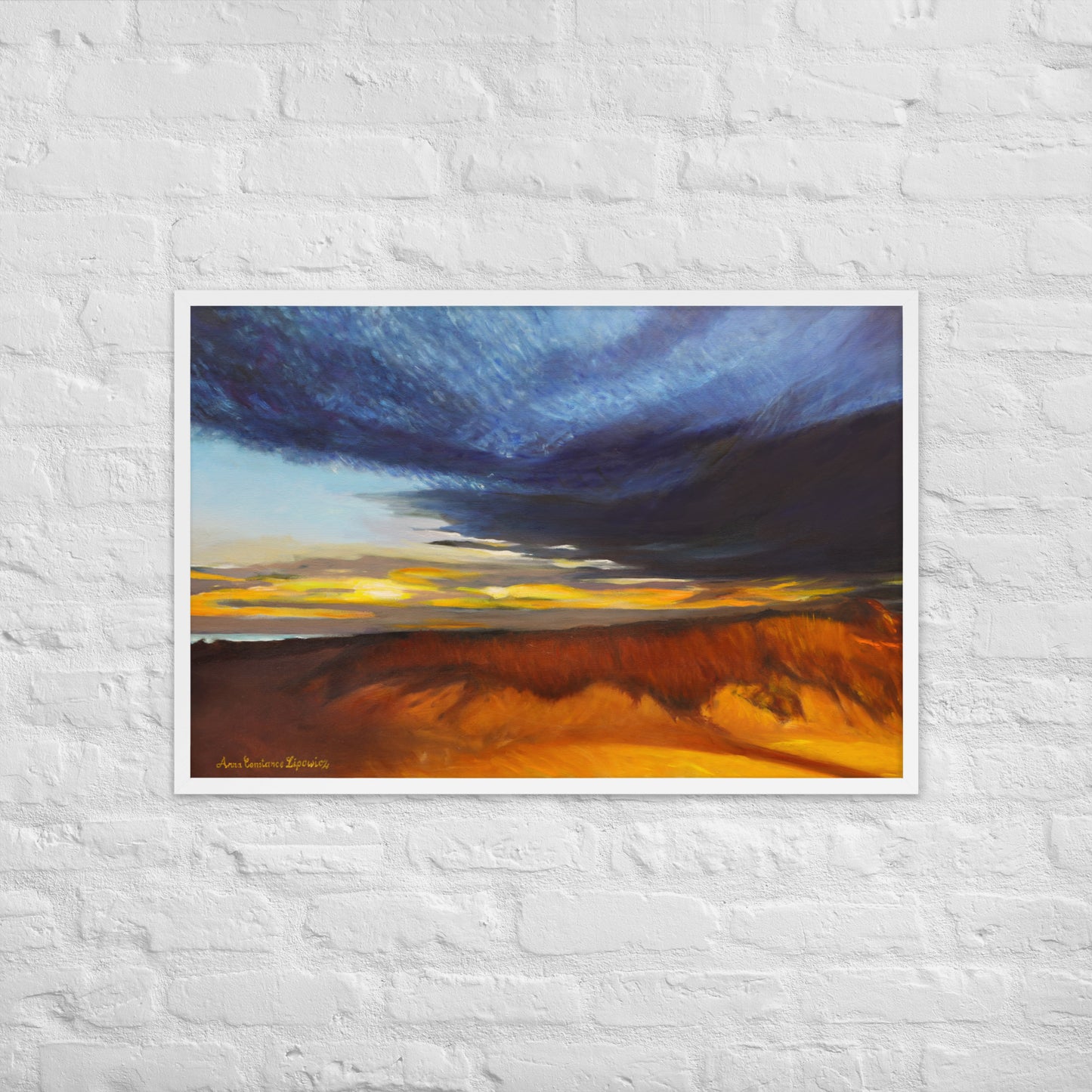 Sand Dunes at Sunset - Framed Matte Paper Poster